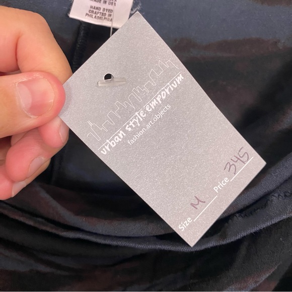 Heyne Bogut Tie Dye Asymmetrical Dress Blue Black Artsy Stretchy Small - Picture 3 of 5